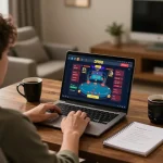 Engaging with DR88 online casino gaming interface from a comfortable home setup
