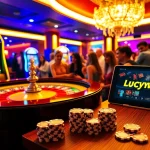 Experience high-stakes action with Luckywin at a vibrant casino table scene.