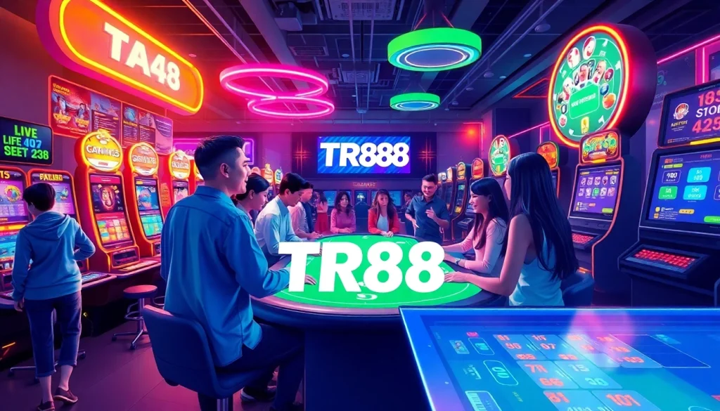 TR88 online casino gaming experience with diverse players and vibrant atmosphere.
