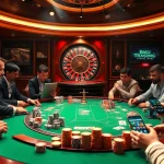 Exciting poker game atmosphere at a casino celebrating https://789win2.us.com/ with professional players and vibrant tables.