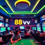 Experience the excitement of 88vv online gaming with vibrant gaming rooms and digital interfaces.
