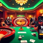 Experience the excitement of gambling with tg88 as players engage at a luxurious casino table.