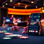 Engage in game bài đổi thưởng at an exciting casino table with vibrant poker chips and cards.