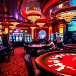 Situs Slot showcasing thrilling gaming options like Mahjong and Starlight Princess in a vibrant casino atmosphere.
