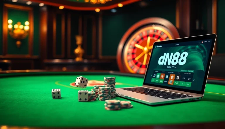 Experience thrilling moments with dn88 com as dice roll and roulette spins at this luxurious casino setting.