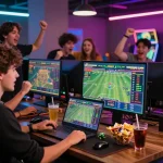 Experience the excitement of gaming with friends at https://lucky88.tips/ in a vibrant casino setting.