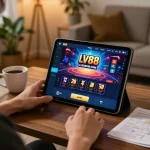 Engaged user playing on LV88.com mobile app with strategy notes for better odds