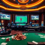 Engaged players participating in Judi Bola at a luxurious online betting casino.