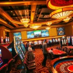 Experience RTP Live insights on a vibrant casino floor with players engaging in thrilling slot and table games.