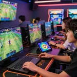 Engaging online gaming scene with players at https://qnk88.com/ enjoying vivid casino and sports games.