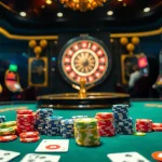 Experience the thrill of Hay88 with vibrant casino gaming, poker chips, and roulette highlights.
