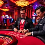 Experience the excitement of gambling on https://lv88.ltd/ with a luxurious casino scene featuring professional dealers and vibrant gaming action.