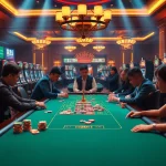 Experience the thrill of idnslot with engaging players at a vibrant casino table.
