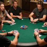 Players enjoying a thrilling game of poker at home, showcasing the excitement of gambling with god55 betting strategies