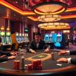 Players enjoying Texas Hold'em at KP88 casino with vibrant decorations and thrilling atmosphere