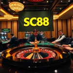 Experience thrilling gambling at SC88 with vibrant casino tables and professional players.