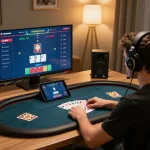 Engage with 988slot's thrilling online poker experience in a modern gaming setup.