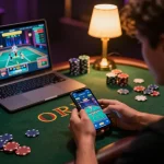 Engaging with Vaobong88 on a mobile app during a strategic online casino session