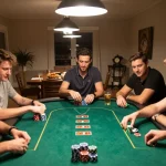 SIN88 poker night with friends enjoying strategic gameplay around a green felt table