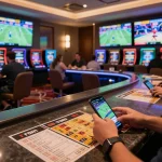 Exciting sports betting at soc88, clients engaging with betting apps and live match displays