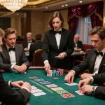 Experience thrilling gameplay at mb66 blackjack table with players focusing intensely.