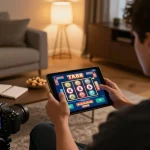 Experience intense gaming with TA88 in a cozy home setup, engaging in online slots.