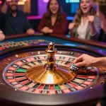 Player engaging in thrilling roulette action at a casino table while betting on viral88, showcasing strategic gameplay and excitement.
