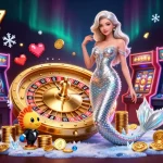 Bursting with excitement, bursa777 VIP member illustrates a glamorous casino scene with captivating slot machines and vibrant game elements.