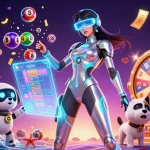 Experience elite gameplay with sn88 in this vibrant casino scene filled with lottery and gaming elements.