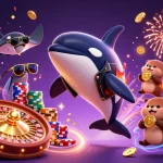 Engage in thrilling wins at af88, featuring an exciting scene with gambling elements and colorful characters.