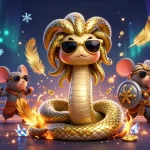 Spin the reels of the toto lottery in this vibrant casino illustration featuring Medusa and friends.