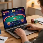 Player experiencing O8's online casino excitement during a live roulette game.