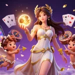 Engage with gg88's dynamic gaming experience featuring slots, a stunning 3D goddess, and playful cherubs.