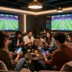 MPOID enhances your sports betting experience with friends in a lively lounge atmosphere.