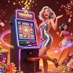 Spin the reels and win with mpo500, showcasing a vibrant casino scene full of excitement.