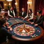Engage in thrilling roulette gameplay at CO88 casino with players and vibrant chips.