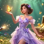 BẮN CÁ an immersive fish shooting game scene filled with vibrant sea creatures, bursting treasures, and detailed underwater elements.