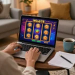 Play slot games on Win678 from the comfort of home in a cozy living room setting.