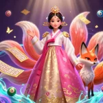 Engage with TỶ LỆ CÁ CƯỢC in a vibrant lottery scene featuring an elegant Asian woman and a lucky fox.