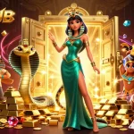 Engage with immersive HITCLUB live casino action featuring a glamorous scene of excitement and treasure.