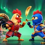 Engage with bj88's exciting gameplay featuring fighting roosters in an online casino slot scene.