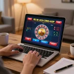 Player enjoying live casino action at LC88 with roulette wheel and strategy notes.