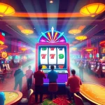 Menangkan jackpot pada slot resmi dengan suasana kasino yang meriah dan penuh warna.