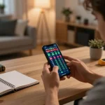 Engaging in live betting on bong99, a smartphone showcases real-time odds in a cozy home office