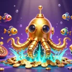 Spin to win at SKY88 with the golden kraken submarine and vibrant casino elements.