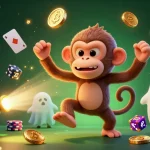 Experience GG88's haunted casino adventure with a playful poltergeist monkey and ghost-hunter puppy.
