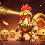 Experience winning with MM88, where the golden rooster robot and baby chick drones bring the casino alive!