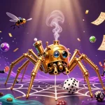 Experience the thrill of gaming with iain pekalongan as a steampunk spider constructs a golden web of chance.