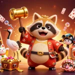 Experience winning at gg88vn with lucky tanuki, vibrant maneki-neko, and colorful casino game elements.