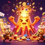 Experience thrill with IDCASH88's vibrant gaming world, showcasing a glorious eruption of treasure!